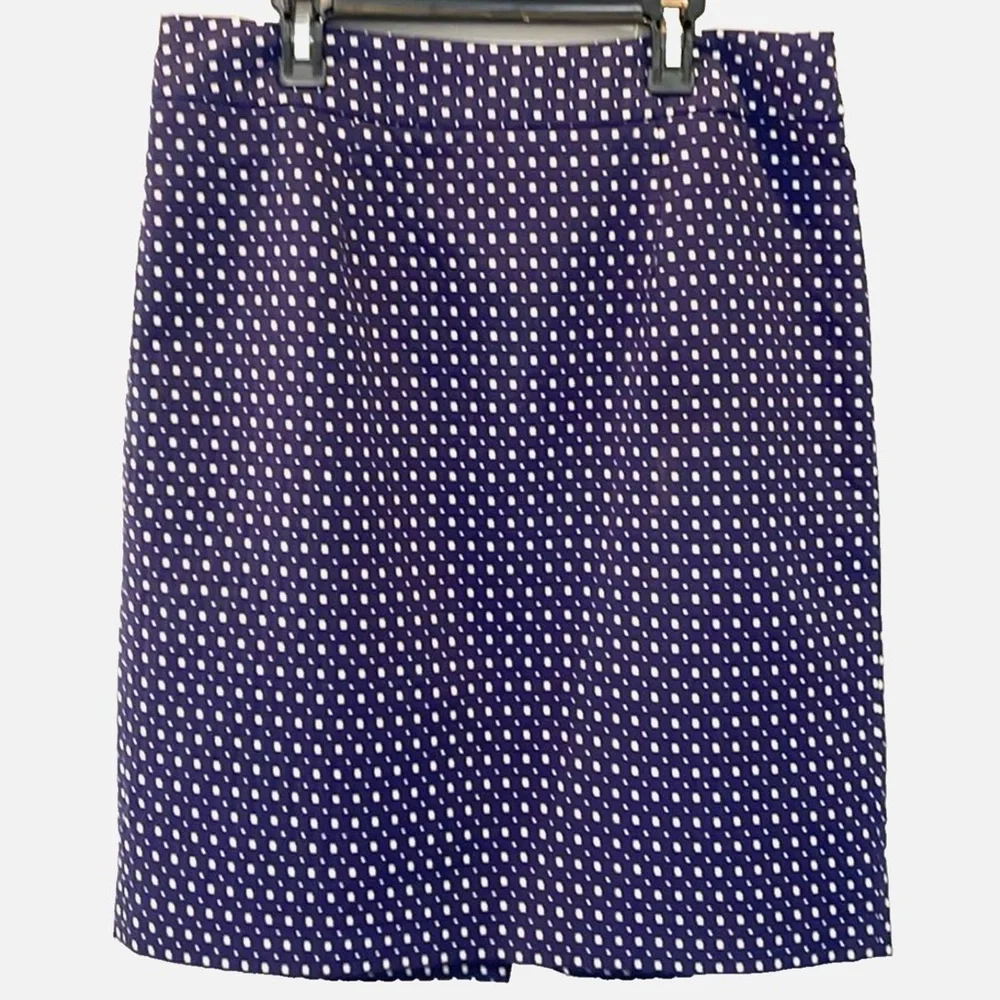 Banana Republic Navy White Polka Dot Pencil Skirt Size 10 Career Office Work